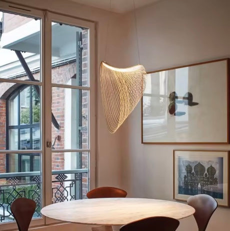 BouleauChic | Lampe Suspendue en Bois de Bouleau Élégante