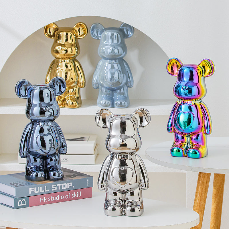 LuxeOurs | Figurine Céramique Élégante pour Décoration Intérieure