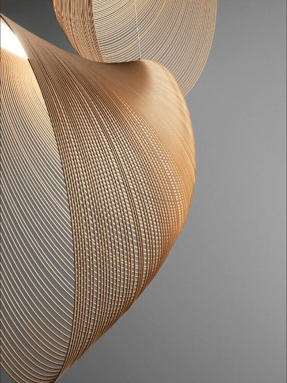 BouleauChic | Lampe Suspendue en Bois de Bouleau Élégante