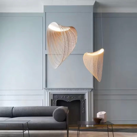 BouleauChic | Lampe Suspendue en Bois de Bouleau Élégante
