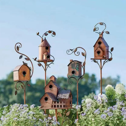 PlumeLuxe | Maison pour Oiseaux avec Poteau pour Jardin