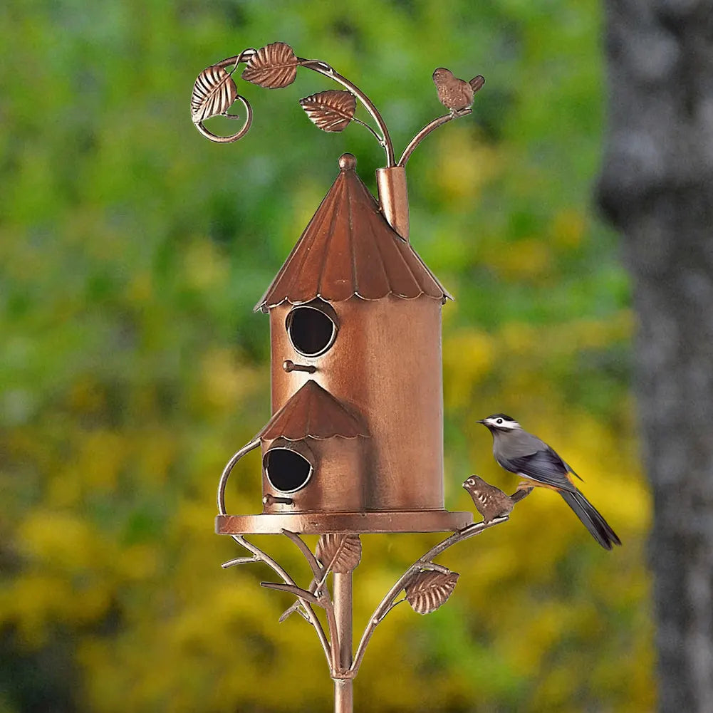 PlumeLuxe | Maison pour Oiseaux avec Poteau pour Jardin