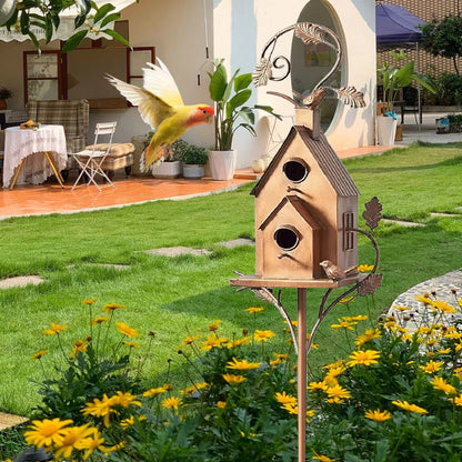PlumeLuxe | Maison pour Oiseaux avec Poteau pour Jardin