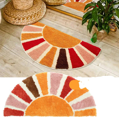 LueurSoleil | Tapis de Porte Solaire en Forme Arrondie
