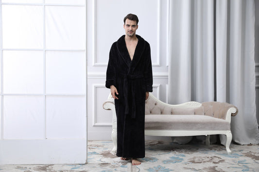 ConfortFlanelle | Peignoir Thermique Extra Long pour Hommes