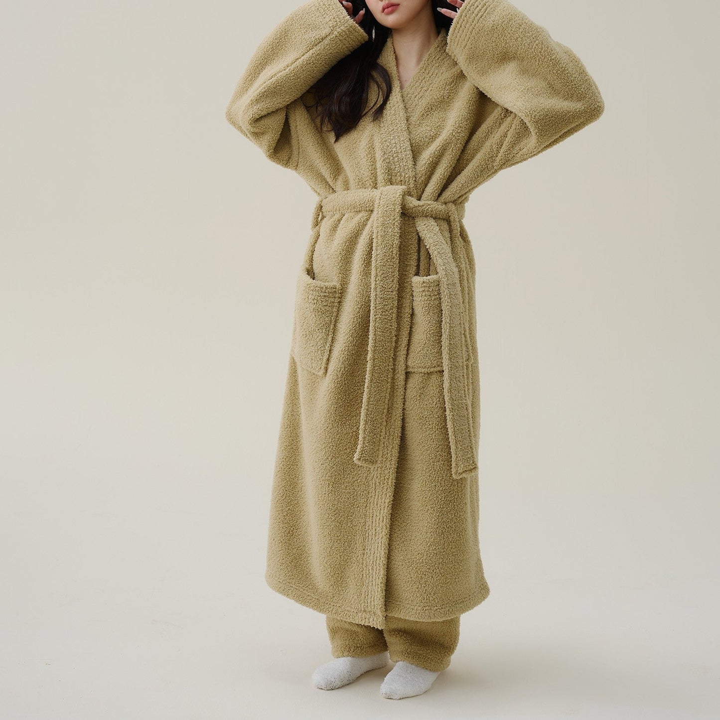 LuxeDouceur | Peignoir Flanelle Fleece pour Femme