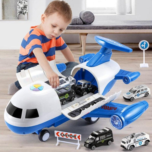 Set d'Avion Aventure – Grand Avion et Six Mini Véhicules de Construction – Pour Enfants de 3 à 6 Ans – Stimule le Jeu Créatif